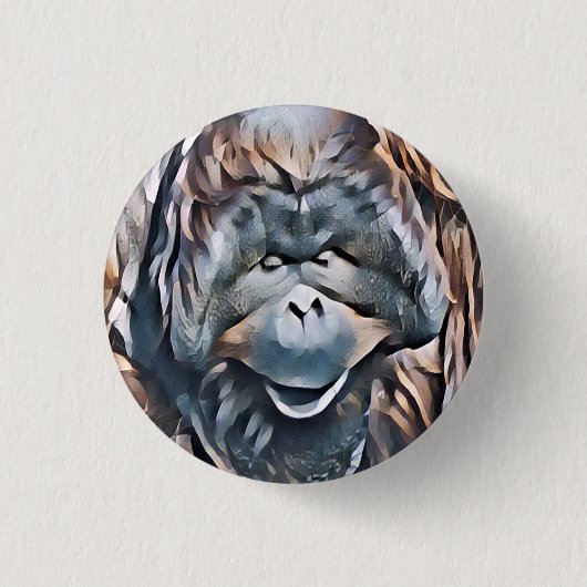 ORANGUTAN RONDE BUTTON 3,2 CM (Voorkant)