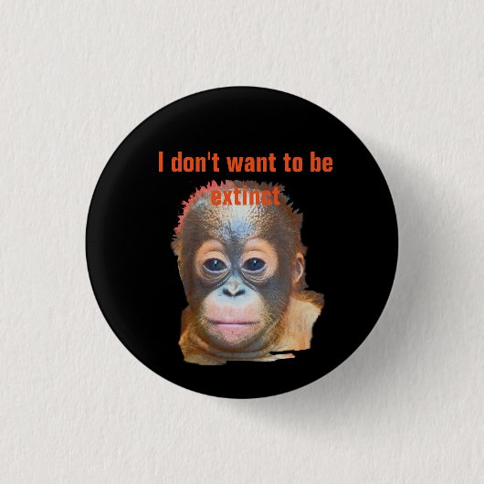 Orangutan Wildlife Ronde Button 3,2 Cm (Voorkant)