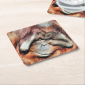 ORANGUTANS VIERKANTE KARTONNEN ONDERZETTER (Schuin)