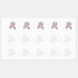 Orangy Red decorative Design Labels