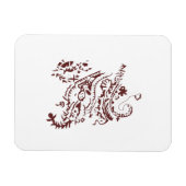 Orangy Red decorative Design Magneet (Horizontaal)