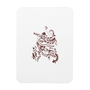 Orangy Red decorative Design Magneet