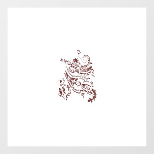 Orangy Red decorative Design Raamsticker