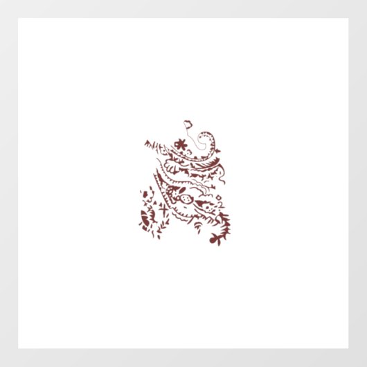 Orangy Red decorative Design Raamsticker (Vel)