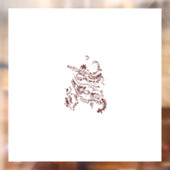 Orangy Red decorative Design Raamsticker (Vel 2)