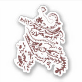 Orangy Red decorative Design Sticker (Voorkant)