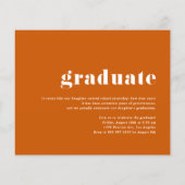 Oranje 2025 Bold Typography Afstuderen Invitation (Achterkant)