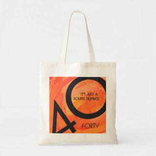 Oranje 40 decennium van de geboorte tote bag