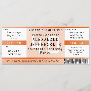 Oranje 40e geboortedag Ticket Kaart