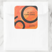 Oranje 50 decennium van de geboorte vierkante sticker (Tas)