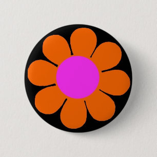 Oranje 60-aanjager ronde button 5,7 cm