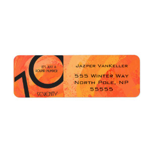 Oranje 70 decennium van de geboorte etiket