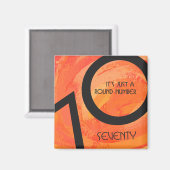 Oranje 70 decennium van de geboorte magneet (Voorkant / Achterkant)