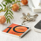 Oranje 70 decennium van de geboorte sleutelhanger (Zijkant)