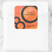 Oranje 80 decennium van de geboorte vierkante sticker (Tas)