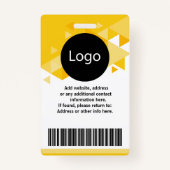 oranje aangepaste medewerker, persoonlijke ID Badge (Achterkant)