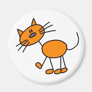 Oranje aanvinder Cat Magnet Magneet
