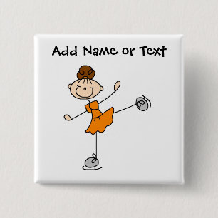 Oranje aanvinder Cijfer Ice Skater Button