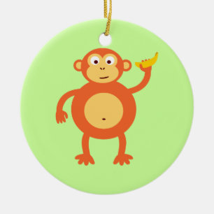 Oranje aap keramisch ornament