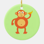 Oranje aap keramisch ornament (Achterkant)