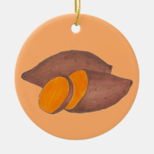 Oranje Aardappelaardappelen met soep Keramisch Ornament