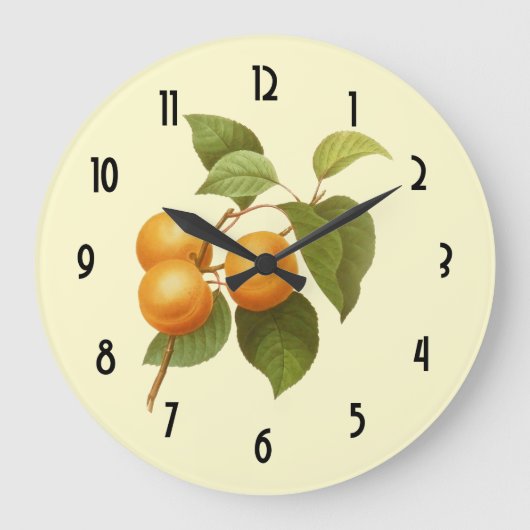  Oranje Abrikozen Waterverf Tekening Grote Klok (Voorkant)