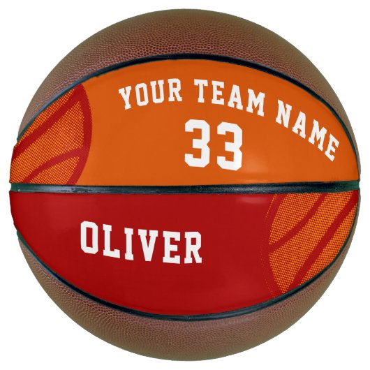 Oranje Abstract Balls Player Name Team van Balls Basketbal (Voorkant)