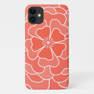 Oranje abstract bloempatroon iPhone 11 hoesje