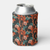 Oranje Abstract Floral Pattern Blikjeskoeler (Blikje Voorkant)