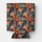 Oranje Abstract Floral Pattern Blikjeskoeler (Voorkant)