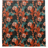 Oranje Abstract Floral Pattern Douchegordijn (Voorkant)