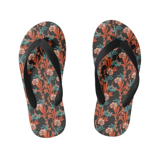 Oranje Abstract Floral Pattern Kinder Teenslippers (Voetbed)