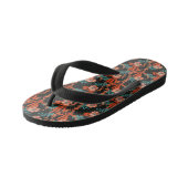 Oranje Abstract Floral Pattern Kinder Teenslippers (Schuin)