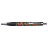 Oranje Abstract Floral Pattern Pen (Achterkant)