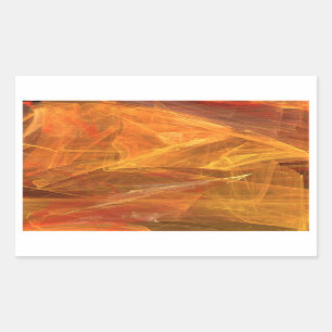 Oranje Abstract Fractal Rectangle Sticker