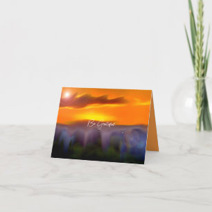 Oranje Abstract landschap Minimaal Grateful v2.1 Feestdagen Kaart