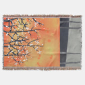 Oranje Abstract landschap verbrand Deken (Voorkant)