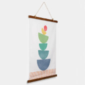 Oranje abstract midden eeuw hangend wandkleed (Gebogen)