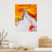 Oranje Abstract minimalistisch Poster (Keuken)