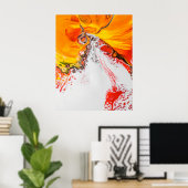 Oranje Abstract minimalistisch Poster (Thuiskantoor)