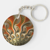 Oranje Abstracte Flammen instellen Sleutelhanger (Achterkant)