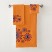Oranje Abstracte Floral Bad Handdoek (Insitu)
