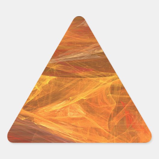 Oranje Abstracte fractale driehoek Sticker (Voorkant)