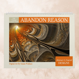 Oranje Abstracte fractals 2025 Kalender