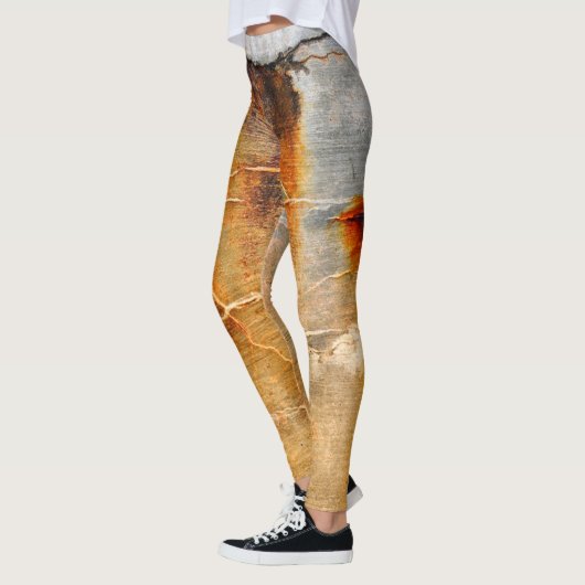 Oranje Abstracte Leggings, grijs en roestvrij Leggings (Links)