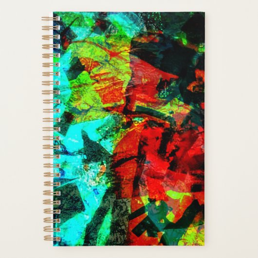  oranje abstracte planner, Diepe abstracte rust Planner (Voorkant)