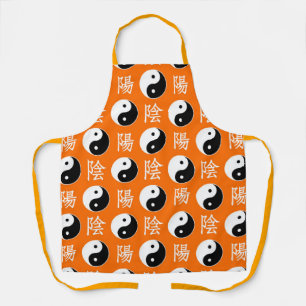 Oranje achtergrond Chinees Yinyang Patroon Schort