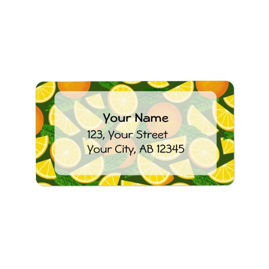 Oranje achtergrond etiket (Voorkant)