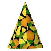 Oranje achtergrond feesthoedjes (Achterkant)