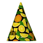 Oranje achtergrond feesthoedjes (Rechts)